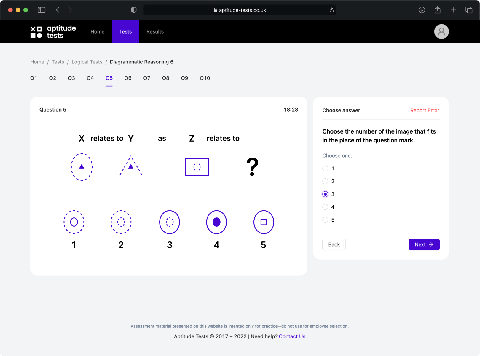 Diagrammatic Reasoning Tests